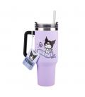 Vaso aislante paladone sanrio kuromi y pajita hello kitty 900ml