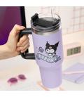 Vaso aislante paladone sanrio kuromi y pajita hello kitty 900ml