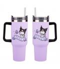 Vaso aislante paladone sanrio kuromi y pajita hello kitty 900ml