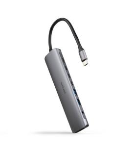 Nanocable Hub USB-C 8 en 1, Conversor USB-C 3.1 a 2xUSB-A 3.0 + 3xUSB-C 3.0 + USB-C PD + HDMI 4K@60Hz + Audio Jack 3.5, Aluminio