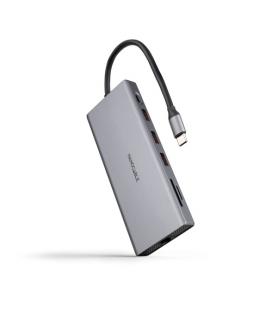 Nanocable Hub USB-C 12 en 1, Conversor USB-C 3.1 a 3xUSB-A 3.2 + USB-C 3.2 + USB-C PD + 2xHDMI 4K@60Hz + DP 4K@60Hz + RJ45 1Gbps