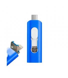 PENDRIVE 64GB 3 EN 1 COOL AZUL