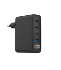 CARGADOR RAPIDO GEMBIRD USB GAN DE 4 PUERTOS 100 W LCD NEGRO