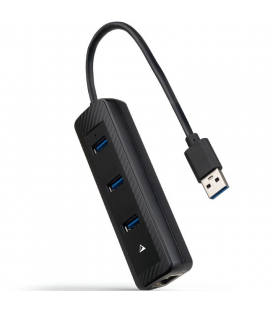 Hub usb 3.0 nanocable 10.16.4604/ 3xusb/ 1xrj45/ negro