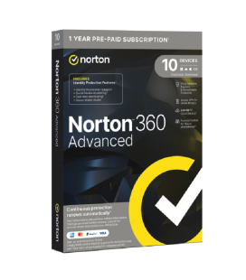 Antivirus norton 360 advanced 200gb español 1 usuario 10 dispositivos 1 año caja