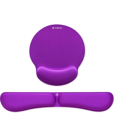 Pack de reposamuñecas y alfombrilla ergonómica subblim ergo memoryflex/ púrpura