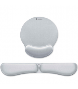 Pack de reposamuñecas y alfombrilla ergonómica subblim ergo memoryflex/ plateadas