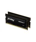 Memoria ram ddr4 64gb 2x32gb kingston - 3200mhz - pc4 - 25600 - fury impact - cl20 - 1.2v - sodimm