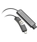 Adaptador qd a usb tipo a - usb tipo c poly da75 15cm - negro