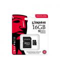 Tarjeta memoria micro sdhc 16gb kingston industrial uhs - i u3 cl10 + adaptador