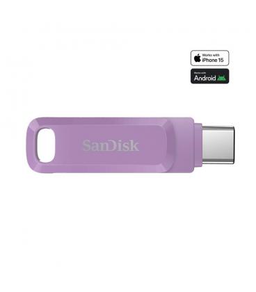 Memoria usb 3.2 usb tipo c sandisk 256gb ultra dual drive go lavanda