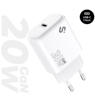 Cargador de pared gan subblim 20w charger usb c/ 1xusb tipo-c/ 20w