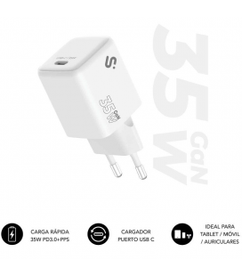 Cargador de pared gan subblim 35w charger usb c/ 1xusb tipo-c/ 35w