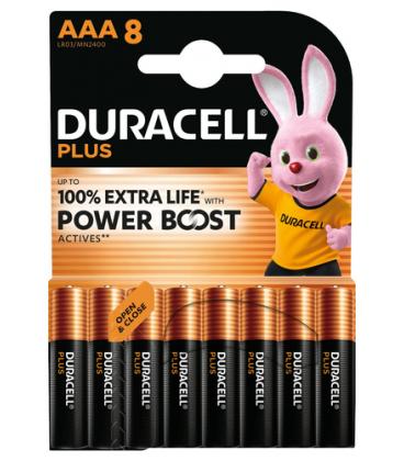 Pack de 8 pilas aaa duracell plus power boost dpblr3b8/ 1.5v/ alcalinas
