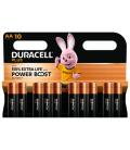 Pack de 10 pilas aa duracell plus power boost dpblr6b10/ 1.5v/ alcalinas