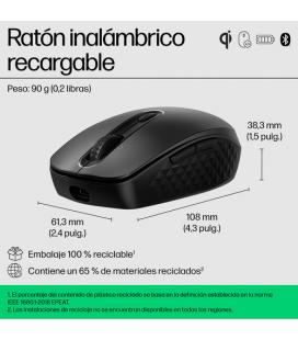 Ratón inalámbrico hp 695/ batería recargable/ hasta 4000 dpi/ negro