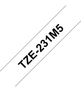 Pack cintas laminadas brother tze231m5 12mm x 8m 5 unidades
