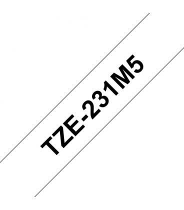 Pack cintas laminadas brother tze231m5 12mm x 8m 5 unidades