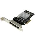 Tarjeta red startech ethernet gigabit 1000 4 port rj45 pcie