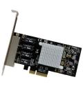 Tarjeta red startech ethernet gigabit 1000 4 port rj45 pcie