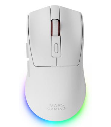 Ratón gaming inalámbrico mars gaming mm-t3/ batería recargable/ hasta 14400 dpi/ blanco