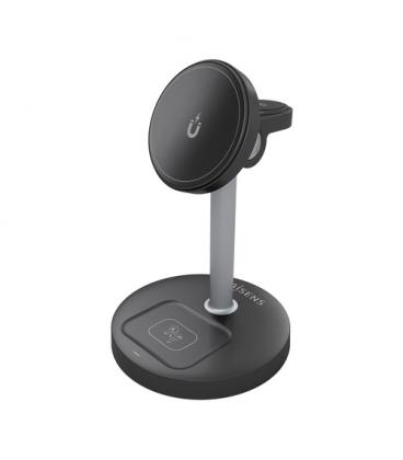 Base de carga inalámbrica aisens asch-15w3wc066-bk/ 15w/ negro