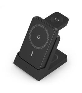 Base de carga inalámbrica aisens asch-15w4wc064-bk/ 15w/ negro