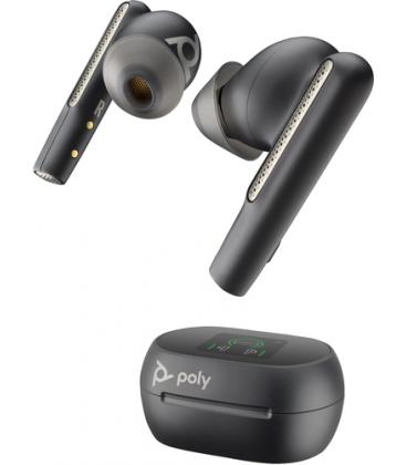 Auriculares bluetooth poly voyager free 60+ uc m con estuche de carga + adaptador bt700/ autonomía 10h/ negros