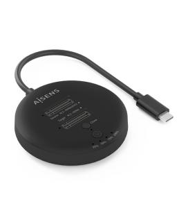 Dock usb 3.2 gen2 tipo-c para ssd m.2 nvme aisens asds-2m2n05-bk/ gris