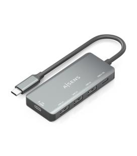 Hub usb tipo-c aisens a109-0945/ 3xusb/ 1xusb tipo-c/ 1xusb tipo-c pd/ gris