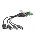 Tarjeta de red startech pex4s953 4x rs232 serie