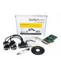 Tarjeta de puertos startech pci express pcie de 4 puertos serie serial combo rs232 y rs485 rs422