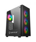 Caja ordenador gaming unykach mir 100 atx argb cristal templado negro
