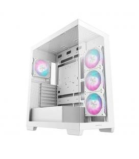Caja ordenador gaming deepcool cg580 4f atx rgb cristal templado blanca