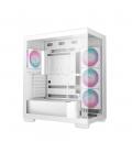 Caja ordenador gaming deepcool cg580 4f atx rgb cristal templado blanca