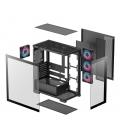Caja ordenador gaming deepcool cg580 4f atx rgb cristal templado negra