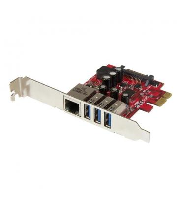 Tarjeta de red startech pexusb3s3ge 1x rj45 3x usb 3.0
