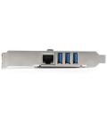 Tarjeta de red startech pexusb3s3ge 1x rj45 3x usb 3.0