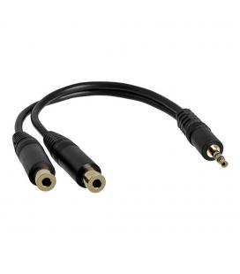 Cable mini jack 3.5mm startech 0.15m - macho - hembra - negro