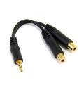 Cable mini jack 3.5mm startech 0.15m - macho - hembra - negro