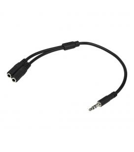 Cable jack 3.5mm startech 0.20m - macho - hembra - negro