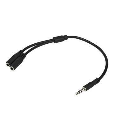 Cable jack 3.5mm startech 0.20m - macho - hembra - negro