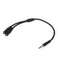 Cable jack 3.5mm startech 0.20m - macho - hembra - negro