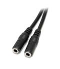 Cable jack 3.5mm startech 0.20m - macho - hembra - negro