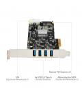 Tarjeta pci express startech pexusb3s44v 4x usb 3.0