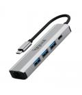 Iggual hub tipo c 5 puertos 3xusb + rj45 + tipo c
