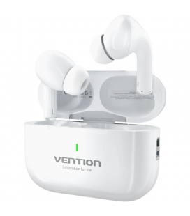 Auriculares bluetooth vention echo lite e11 con estuche de carga/ autonomía 6h/ blancos
