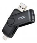 Lector de tarjetas externo tooq tqr-3003b/ usb 2.0 y usb tipo-c