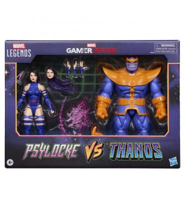 Pack 2 figuras hasbro marvel legends series gamerverse psylocke vs thanos