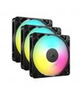 Ventilador caja corsair rs120 argb 3 x 120mm negro